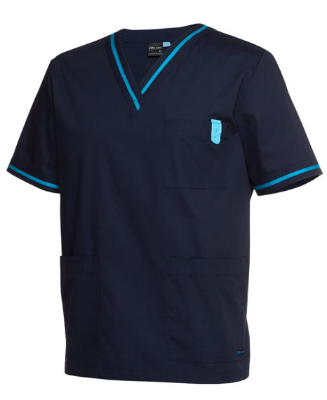 Contrast Scrubs Top