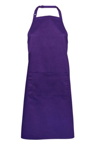Bib Apron with Pocket - Purple